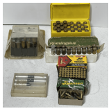 Assorted ammo to include partial containers of CCI .44 magnum, 200 gr hollow point, Remington .44 Magnum, Remington & Aguila .22 cal, one partial box, tub is not included, see pictures for details.