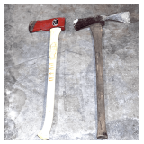 B1...Firefighter tools, includes a Pulaski, and splitting ax, see pictures for details.