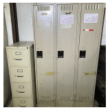 B1...Three bank storage locker, also includes a four drawer metal filing cabinet, see pictures for details.