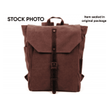 TSD TREND Trail Backpack - Brown - 100% Cotton, Trim 100% Thick Genuine Leather