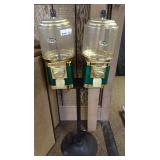 Seaga 25 Cent Double Gumball Machines on Stand with Keys