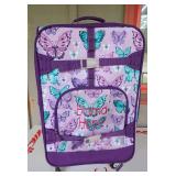 Purple Butterfly Pattern Personalized Rolling Luggage