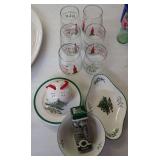 Spode Christmas Tree Pattern Tableware and Wine Glasses