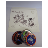 Walt Disney Collectors Society Print with Convention Buttons
