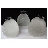 Set of 10 Frosted Glass Pineapple Shaped Bowls