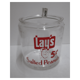 Lay's Salted Peanuts Glass Advertising Jar