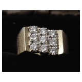MAGIC GLO 14KP GOLD(KARAT PLUMB) AND DIAMOND COCKTAIL RING-Verified by Southern Precious Metals Exchange-  Size 10 / 12.92 GRAMS
