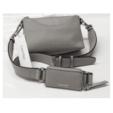 Calvin Klein Chrome Gray Crossbody Bag with Accessories