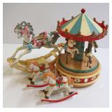 Carousel and Rocking Horse Figurines