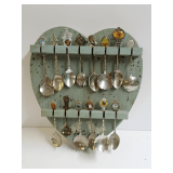 Souvenir Spoon Collection with Display Rack