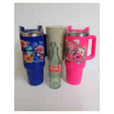 Assorted Tumblers & Collectible Nascar Coca Cola Bottle