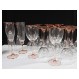 Vintage Stemware with Pink Accents