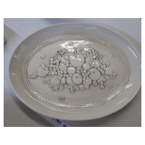 Vintage Ceramic Oval Platter with Fruit Motif