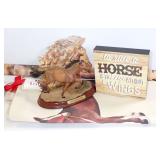 Horse Themed Assortment: Sculpture, Tote Bag, Sign, and More