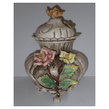 Capodimonte Porcelain Lidded Vase with Floral Detail