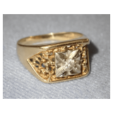 TRUE LOVE 14K GOLD AND DIAMOND COCKTAIL RING-verified by Southern Precious Metals Exchange-Size 11.5 / 9.94 GRAMS