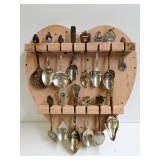 Souvenir Spoon Collection with Display Rack