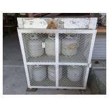 RETAIL PROPANE TANK STORAGE CABINET WITH 12 GRILL SIZE PROPANE TANKS