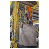 ALL SAFETY HARNESSES AND MORE HANGING ON PALLET RACKING END MARKED 1078