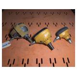 THREE AIR POWERED PALM NAILERS INCLUDING BOSTITCH AND SENCO
