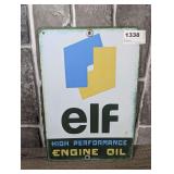METAL REPRODUCTION ELF HIGH PERFORMANCE ENGINE OIL SIGN