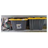 BAGS AND AIR MATTRESSES ON THE SHELF MARKED 2006, INCLUDES COMMANDER XXL 27 GALLON TUBS