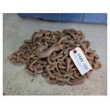 CHAIN WITH TWO HOOKS, APPROXIMATELY 20 FT LONG