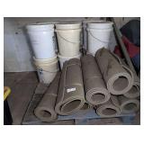 8 CAMP MATS AND 12 FLOOD RELIEF KITS IN 5 GALLON BUCKETS