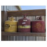 THREE 5 GALLON SAFETY CANS