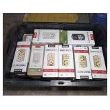 TUB FILLED WITH 24 KWIKSET DEADBOLT LOCKS IN ORIGINAL BOXES, ALL OR MOSTLY DIGITAL HOME CONNECT, ASSORTED STYLES AND COLORS
