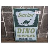 METAL REPRODUCTION SINCLAIR DINO SUPREME MOTOR OIL SIGN