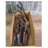 PLIERS, CHANNEL LOCK PLIERS, OIL FILTER PLIERS, ADJUSTABLE WRENCH, AND LOCKING PLIERS