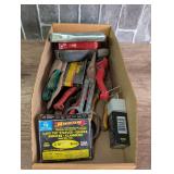 LARGE GROUP OF TIN SNIPS, STAPLERS, PVC PIPE CUTTER, AND MORE