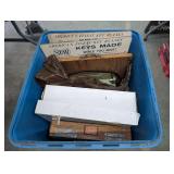 VINTAGE KEY CUTTING EQUIPMENT WITH RETAIL SIGNS