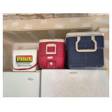 IGLOO, COLEMAN, AND STYROFOAM COOLERS