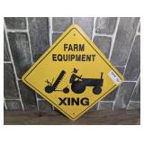 METAL FARM EQUIPMENT XING SIGN