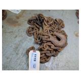 CHAIN WITH TWO HOOKS, APPROXIMATELY 9 FT LONG