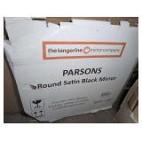 PARSONS ROUND SATIN BLACK MIRROR IN ORIGINAL BOX