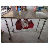 ROLLING DOUBLE TIER STAINLESS TABLE