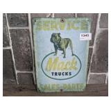 METAL REPRODUCTION MACK TRUCKS SERVICE, SALES, PARTS SIGN