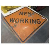 FULL SIZE MEN WORKING METAL SIGN