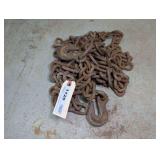 CHAIN WITH TWO HOOKS, APPROXIMATELY 14 FT LONG