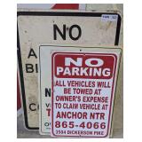 THREE METAL WARNING SIGNS