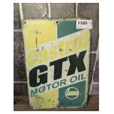 METAL CASTROL GTX MOTOR OIL SIGN