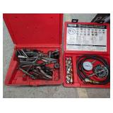 MATCO TOOLS PULLER SET AND QUICK CHANGE AUTOMATIC TRANSMISSION AND ENGINE OIL PRESSURE TESTER, BOTH WITH CASES