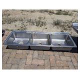 TRIPLE BASIN STAINLESS COUNTER MOUNT SINK