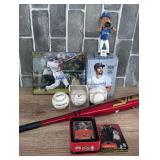 BASEBALL AND BASKETBALL COLLECTIBLE GROUP INCLUDING ADRIAN BELTRE BOBBLEHEAD, AUTOGRAPHED ADRIAN BELTRE PHOTO, AUTOGRAPHED ADRIAN BELTRE BASEBALL, TEAM AUTOGRAPHED BASEBALL, AND UPPER DECK MICHAEL JOR