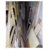 CONTENTS OF AREA BETWEEN PALLET RACKING AND OFFICE INCLUDING PLYWOOD, SIDING, DOORS, AND MORE