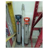 BOSCH AND CST/BERGER SURVEY LEVEL TRIPODS PLUS SIGHTING STICKS