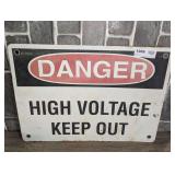 METAL DANGER HIGH VOLTAGE KEEP OUT SIGN
